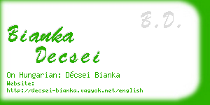 bianka decsei business card