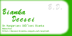 bianka decsei business card